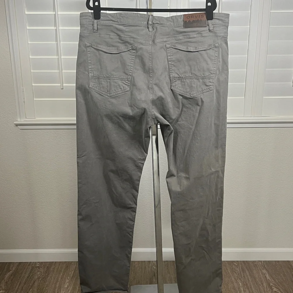 Orvis Men’s 5 Pocket Straight Leg Grey Cotton Pants size 40x32